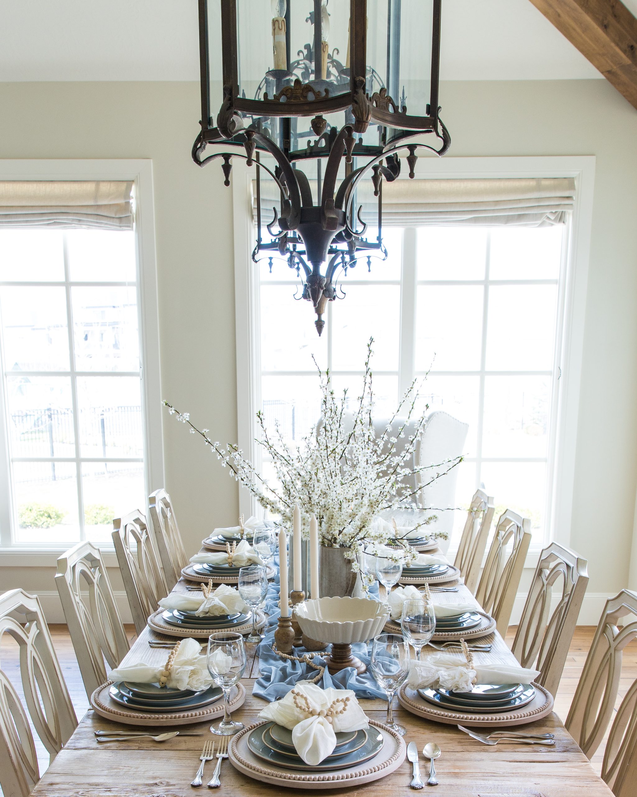 Dusty Blue Easter Tablescape - Home With Holly J