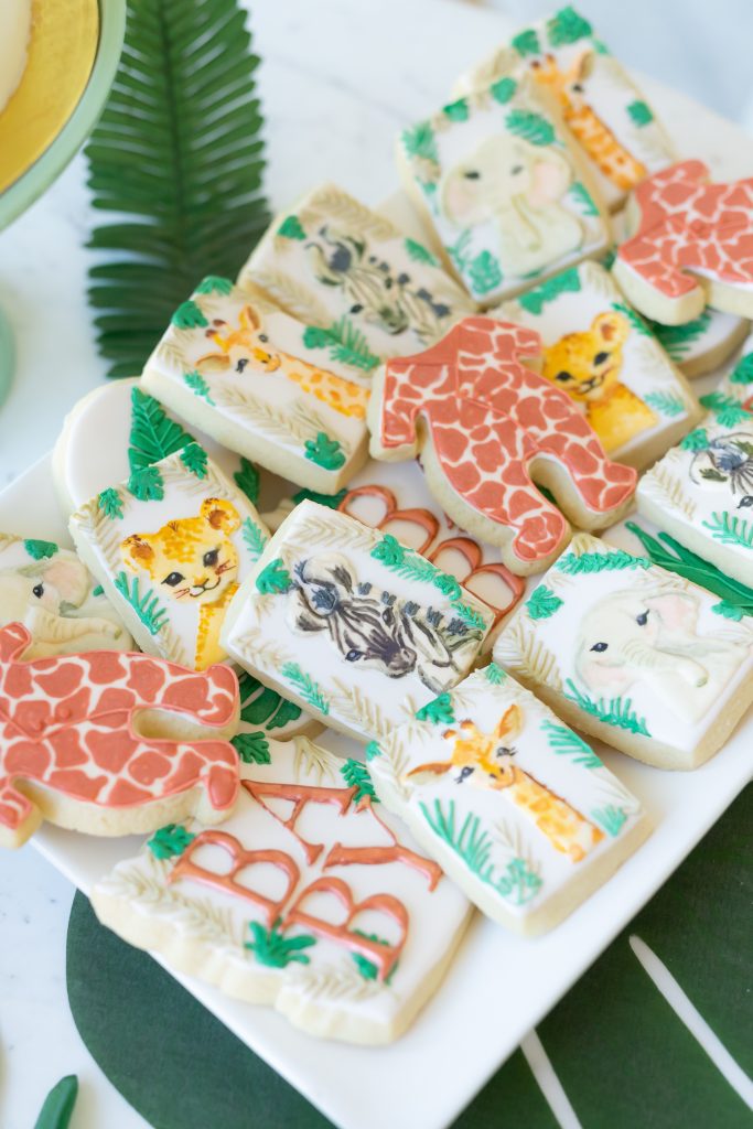 jungle theme baby shower cookies