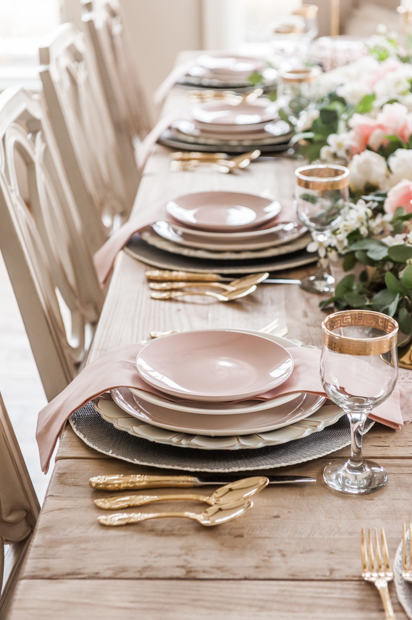 Pink and Gray Spring Tablescape - Home With Holly J