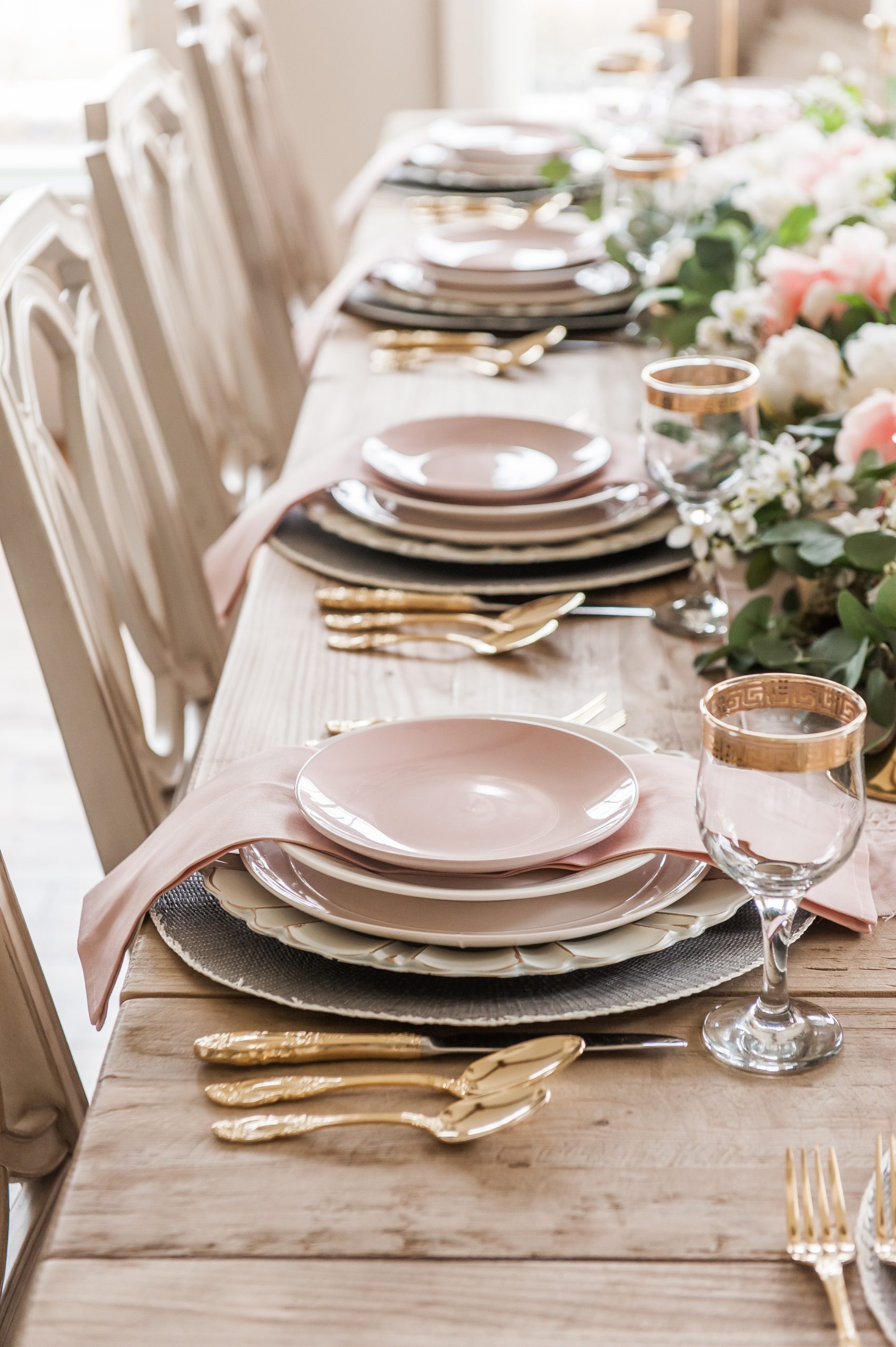 Pink and Gray Spring Tablescape - Home With Holly J