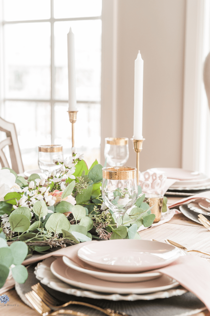 Create a Stylish Pink and Gray Spring Tablescape