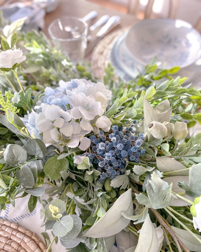 Chambray Blue and White Spring Tablescape