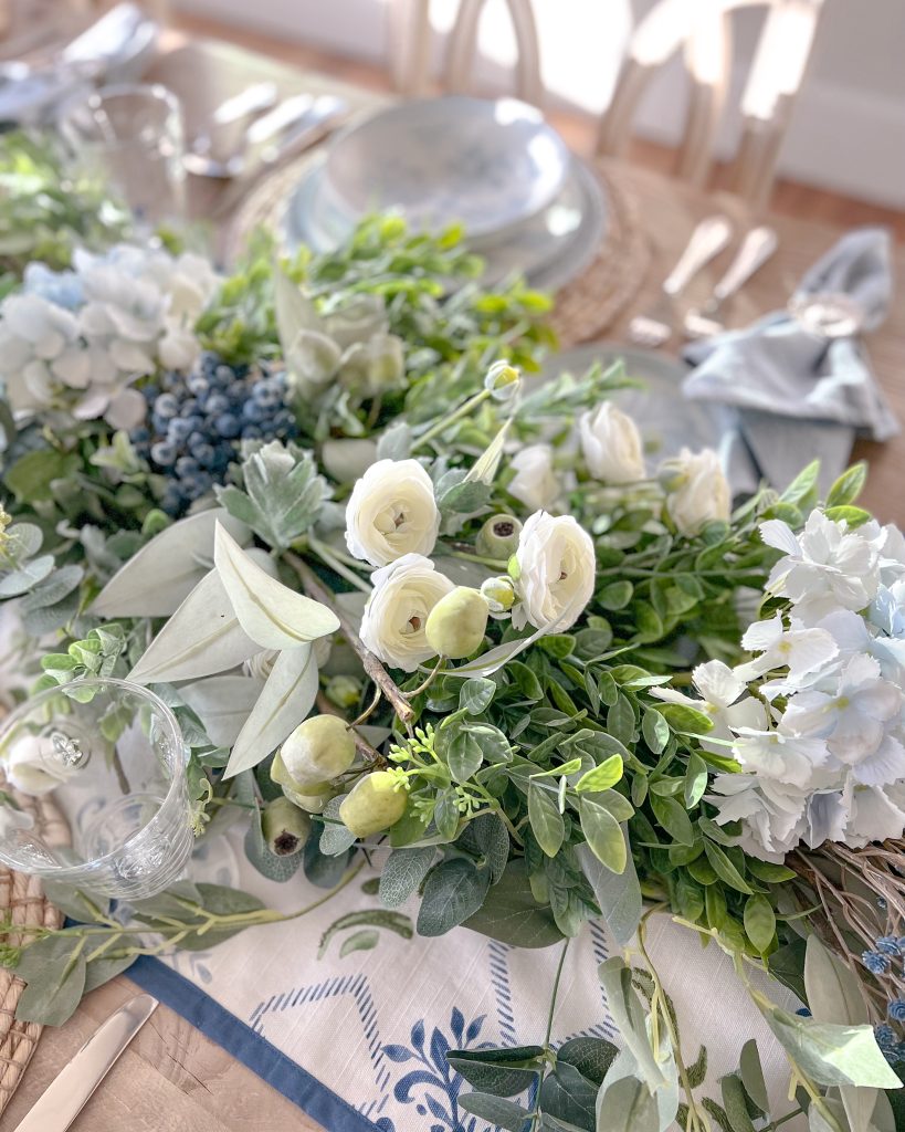 Chambray Blue and White Spring Tablescape