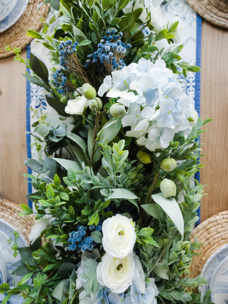 Chambray Blue and White Spring Tablescape