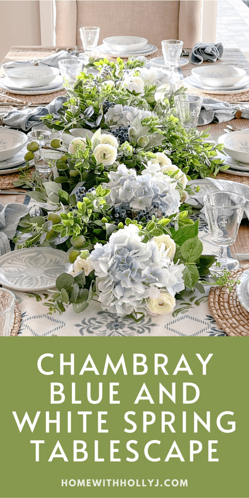 Chambray Blue and White Spring Tablescape