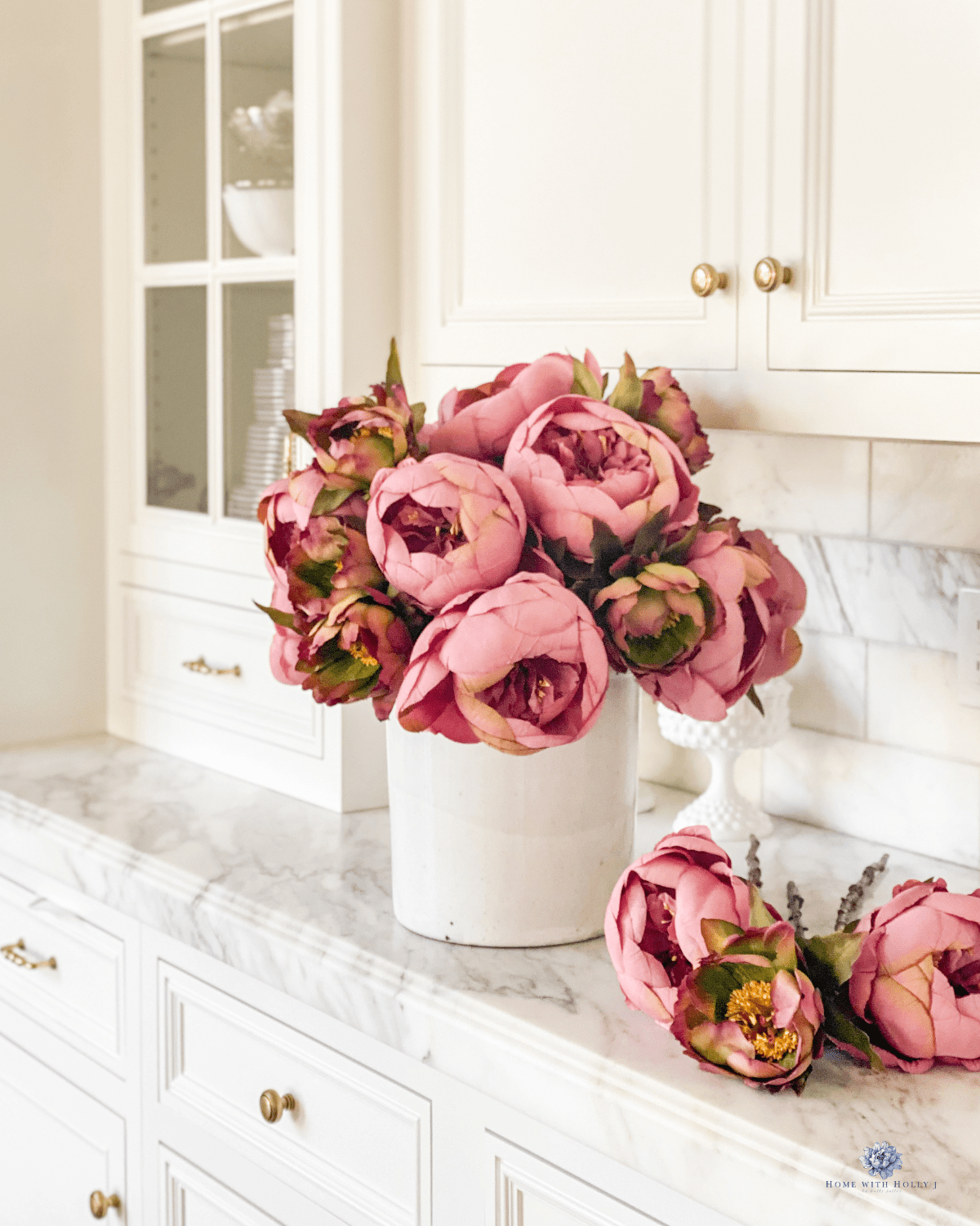 Create a Mauve Peony Floral Arrangement - Home With Holly J