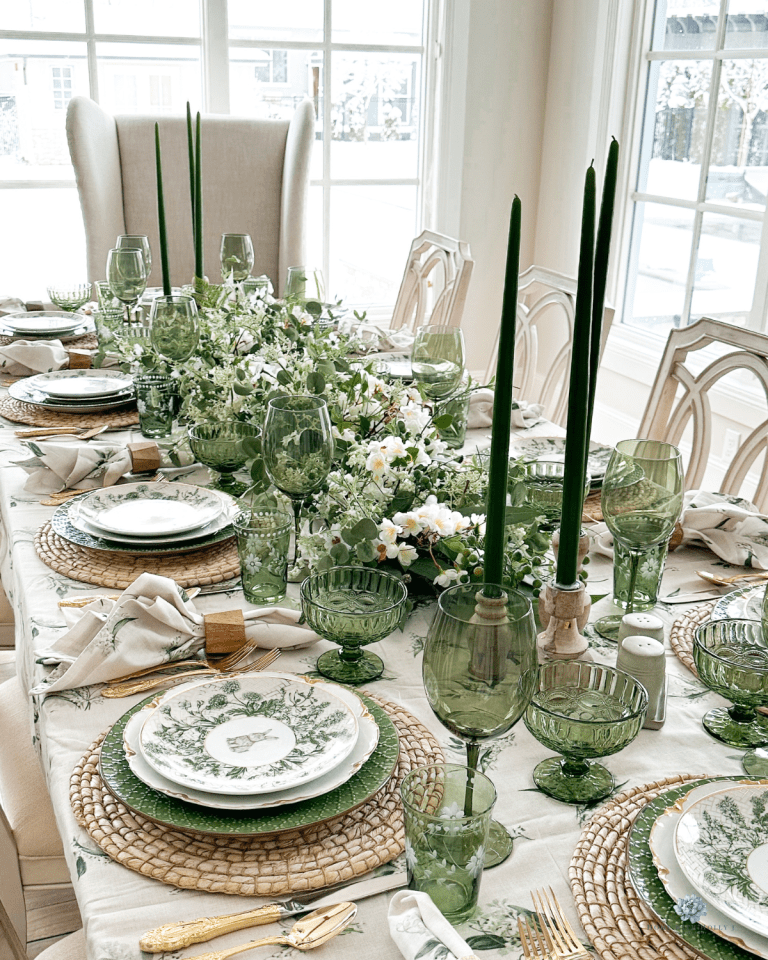 Spring Green and White Table Decor Home With Holly J