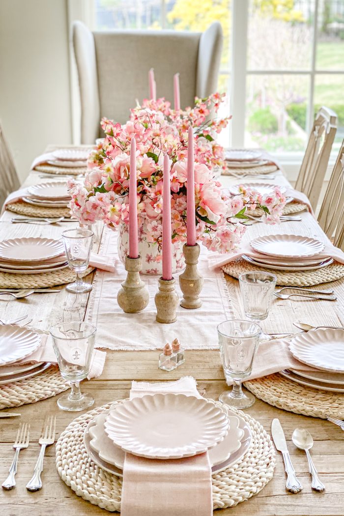 Celebrate Spring with a Stunning Cherry Blossom Themed Pink Tablescape