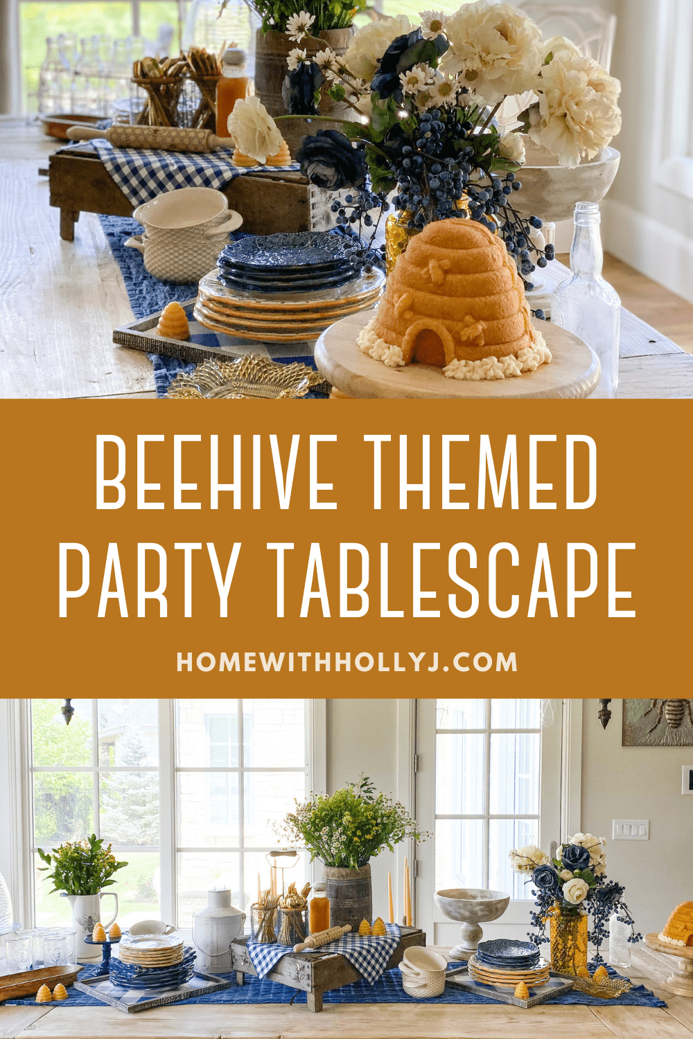 Since Utah is the Beehive State, today I am sharing my bee themed party tablescape inspiration featuring all things beehive!