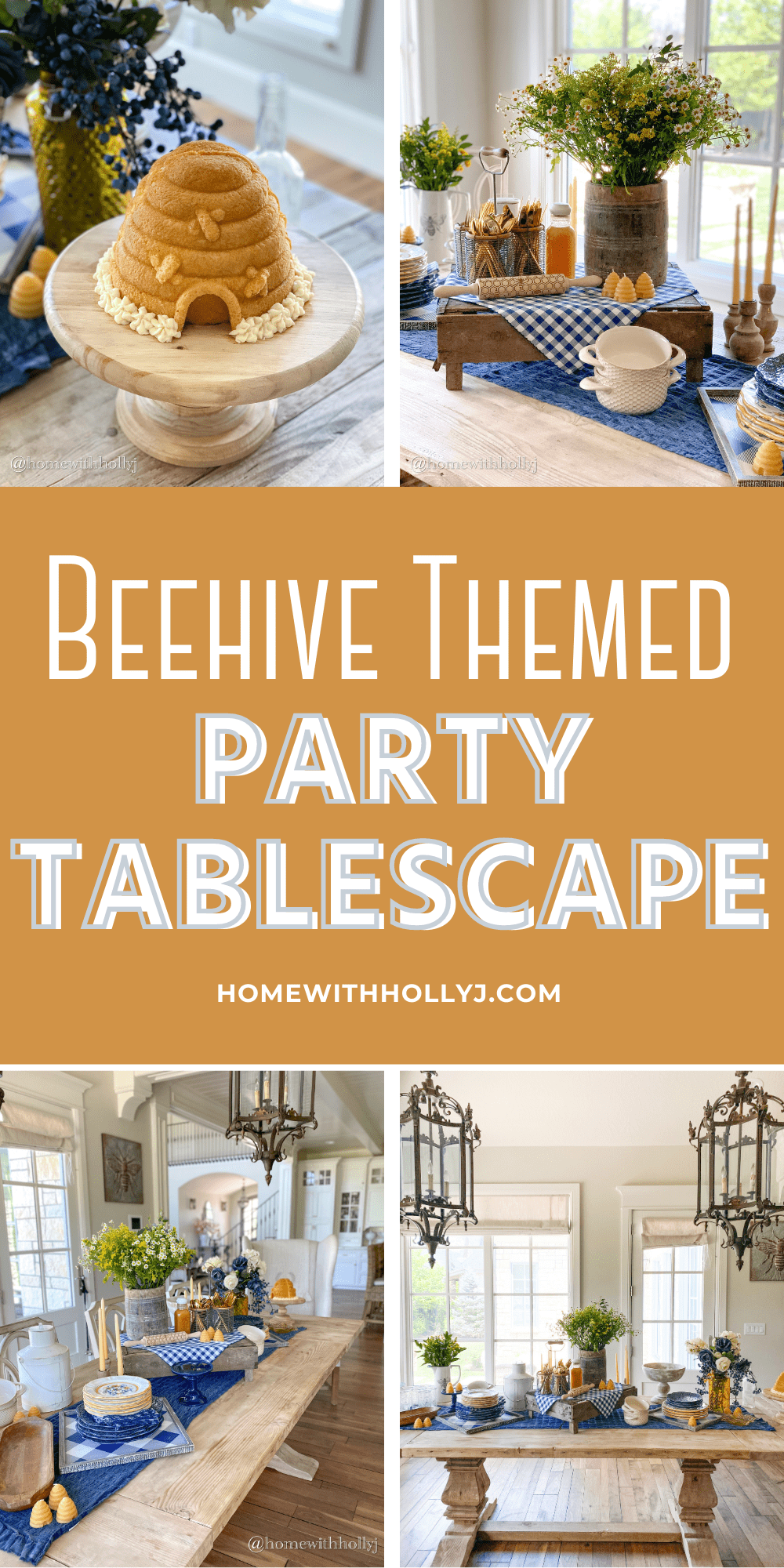 Since Utah is the Beehive State, today I am sharing my bee themed party tablescape inspiration featuring all things beehive!