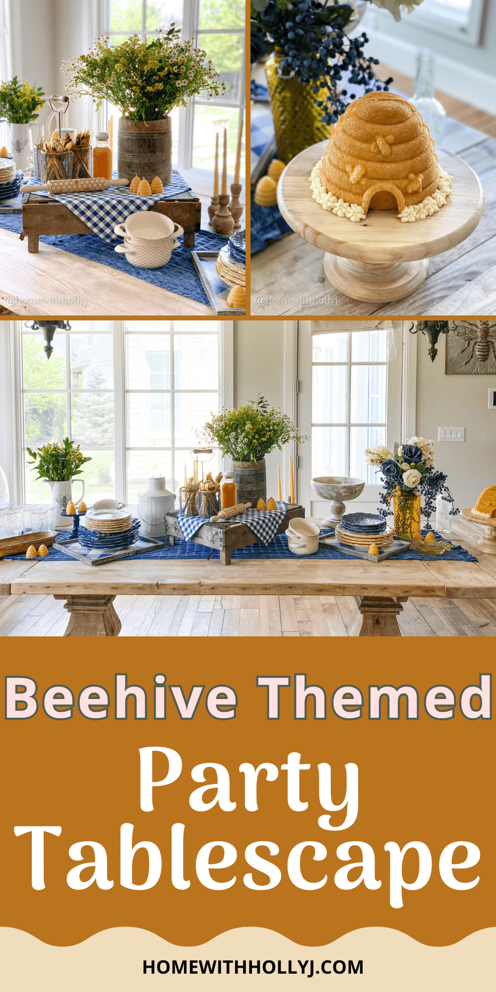 Since Utah is the Beehive State, today I am sharing my bee themed party tablescape inspiration featuring all things beehive!