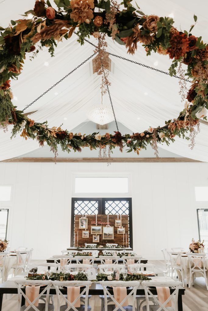 Planning a fall wedding - venue ceiling