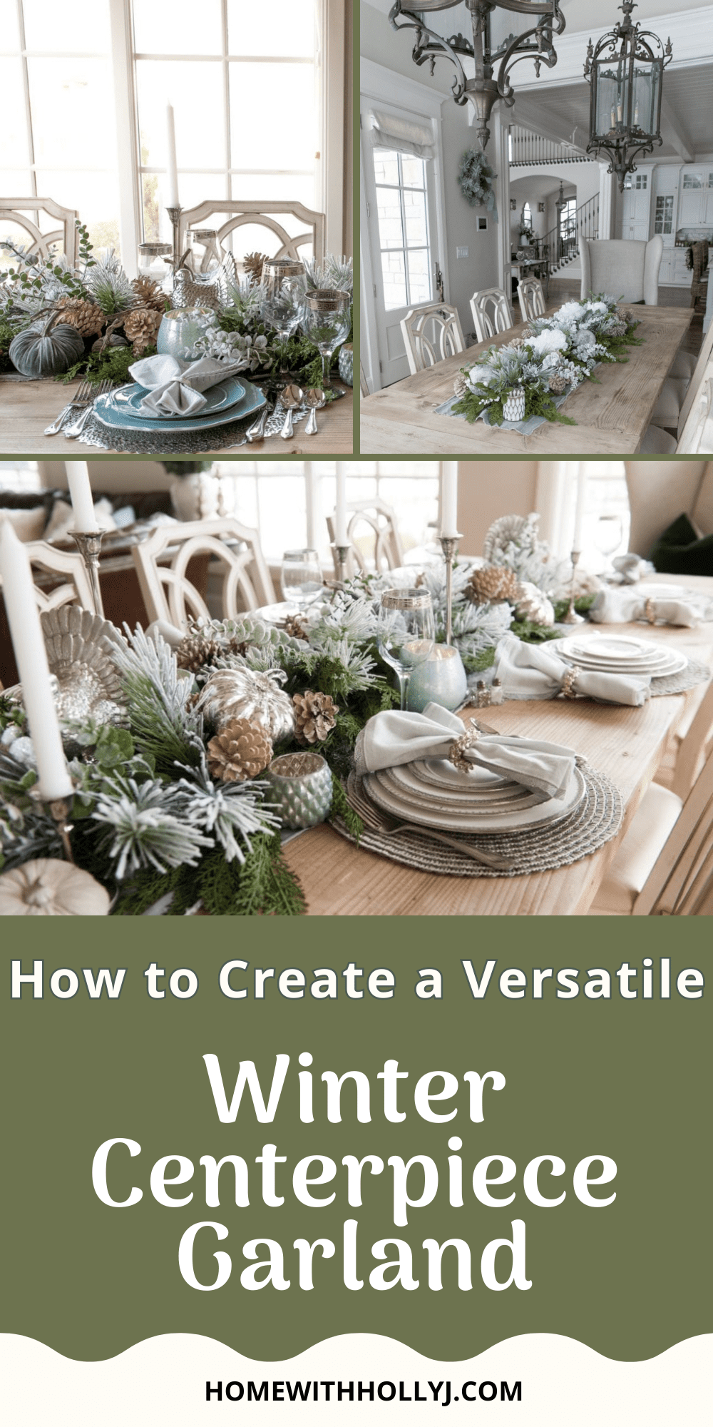 Sharing how to create a beautiful winter centerpiece garland for a festive piece of your winter decorations.
