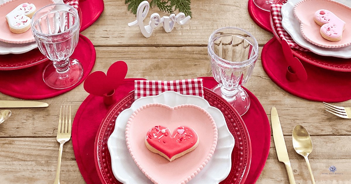 Red, White, and Pink Valentines Day Tablescape Ideas - Home With Holly J