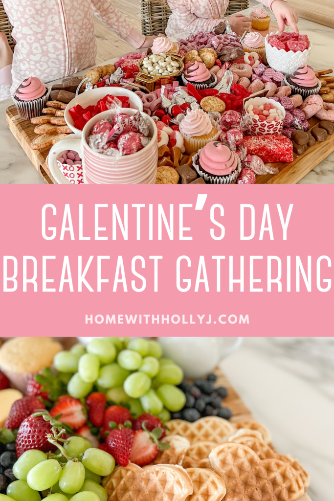Make lasting memories with your family with a Galentine's Day breakfast gathering with flowers, heart waffles, fruit, and tray
