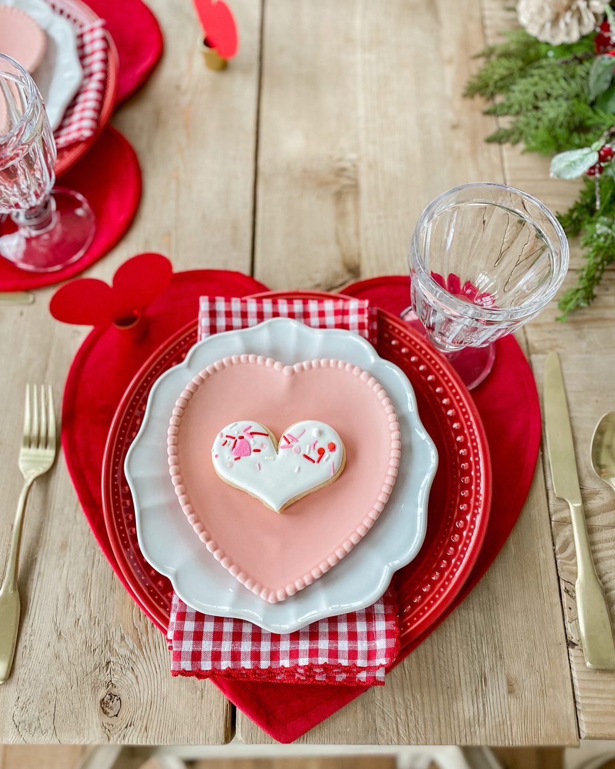 Red, White, and Pink Valentines Day Tablescape Ideas - Home With Holly J