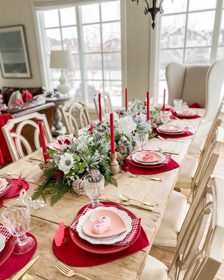 Sharing red, white, and pink Valentines Day tablescape ideas to make the month of love extra special. Get inspired here.
