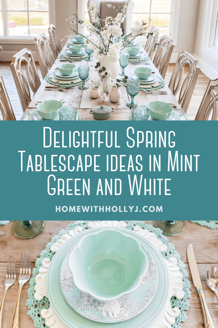 Delightful Spring Tablescape Ideas in Mint Green and White - Home With ...