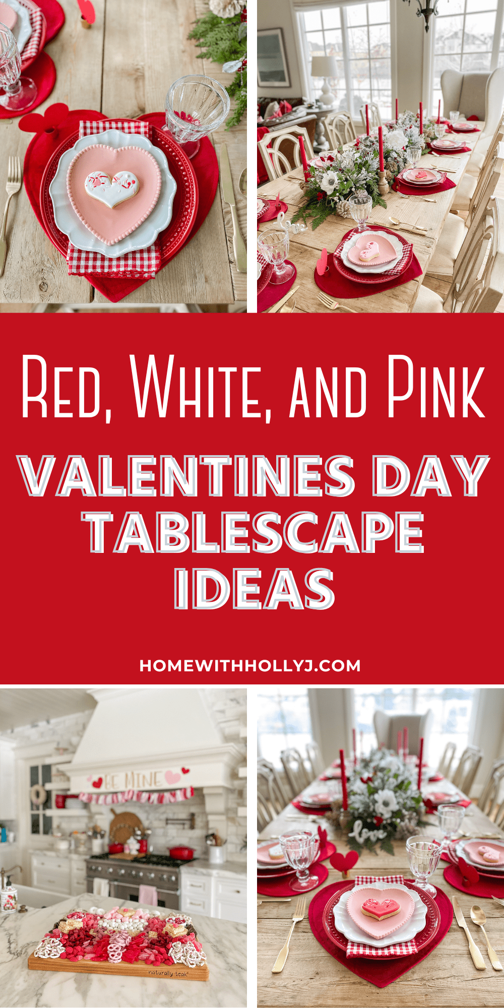 Sharing red, white, and pink Valentines Day tablescape ideas to make the month of love extra special. Get inspired here.