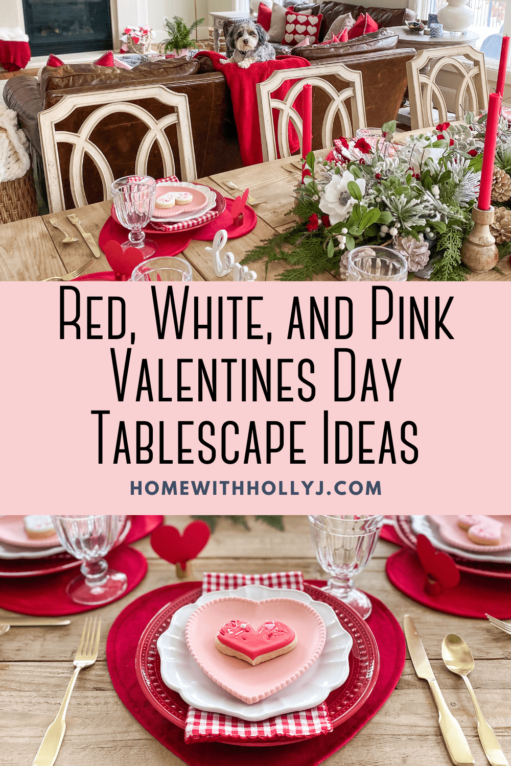 Sharing red, white, and pink Valentines Day tablescape ideas to make the month of love extra special. Get inspired here.