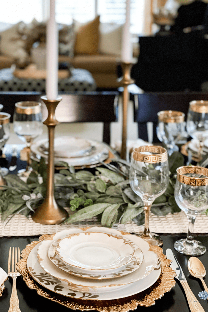 Gold and White Elegant Easter Table Decor