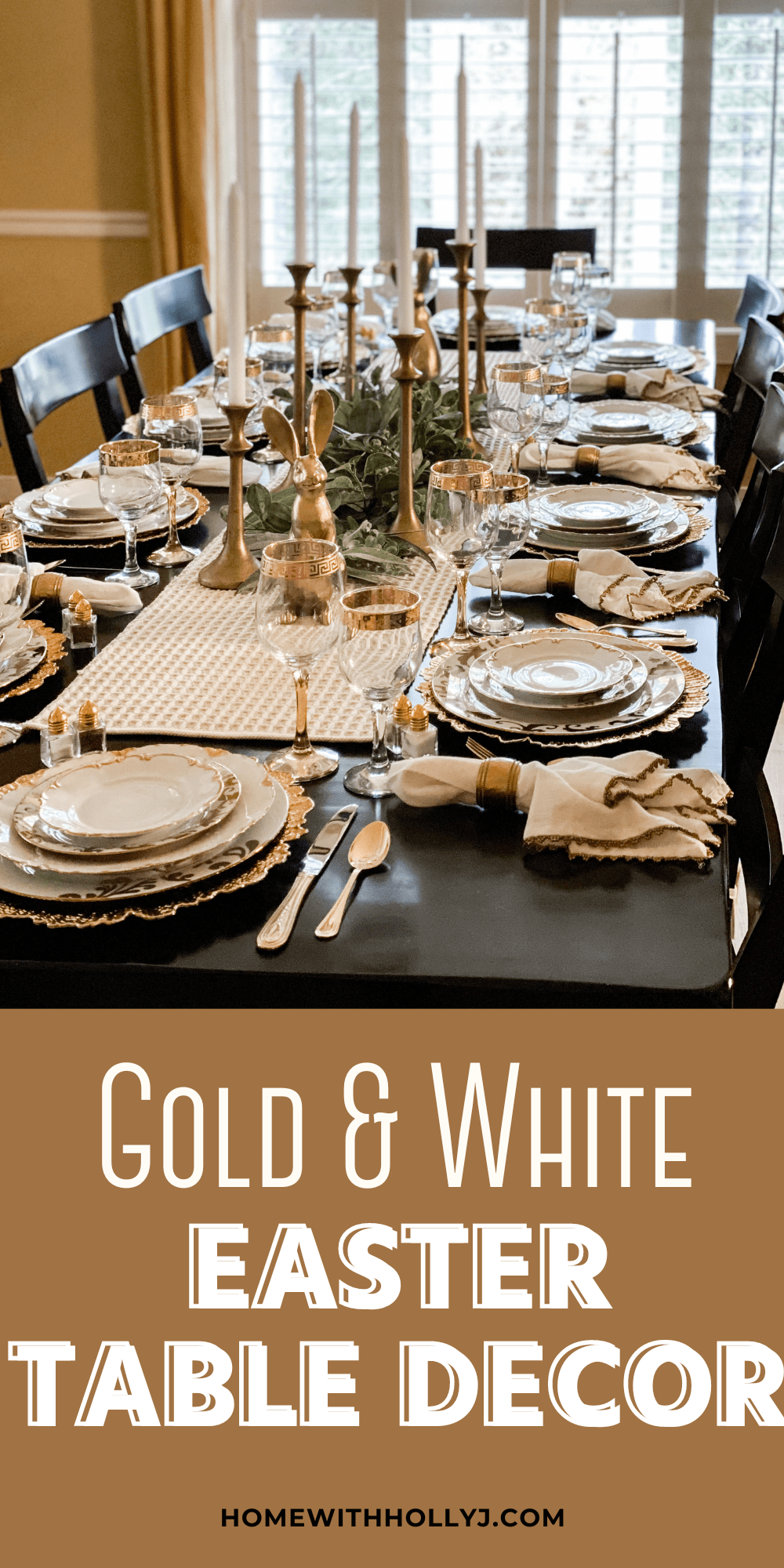Transform your Easter gathering into a luxurious affair with stunning gold and white elegant Easter Table Decor. Learn how here.