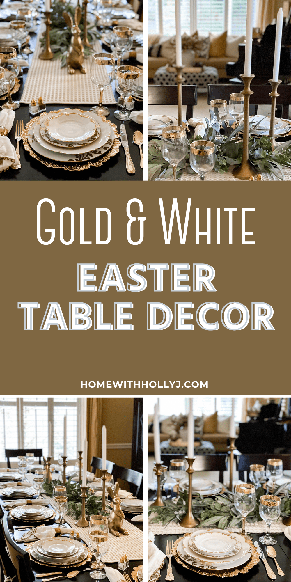 Transform your Easter gathering into a luxurious affair with stunning gold and white elegant Easter Table Decor. Learn how here.