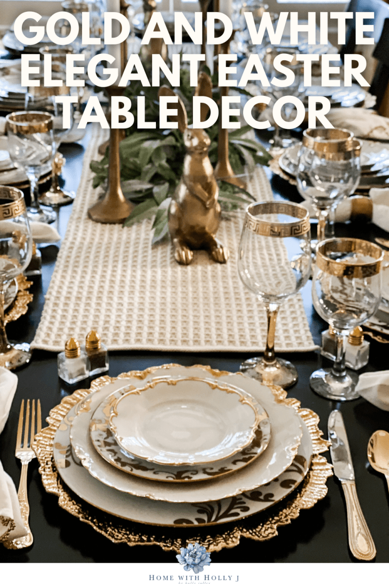 Gold and White Elegant Easter Table Decor - Home With Holly J