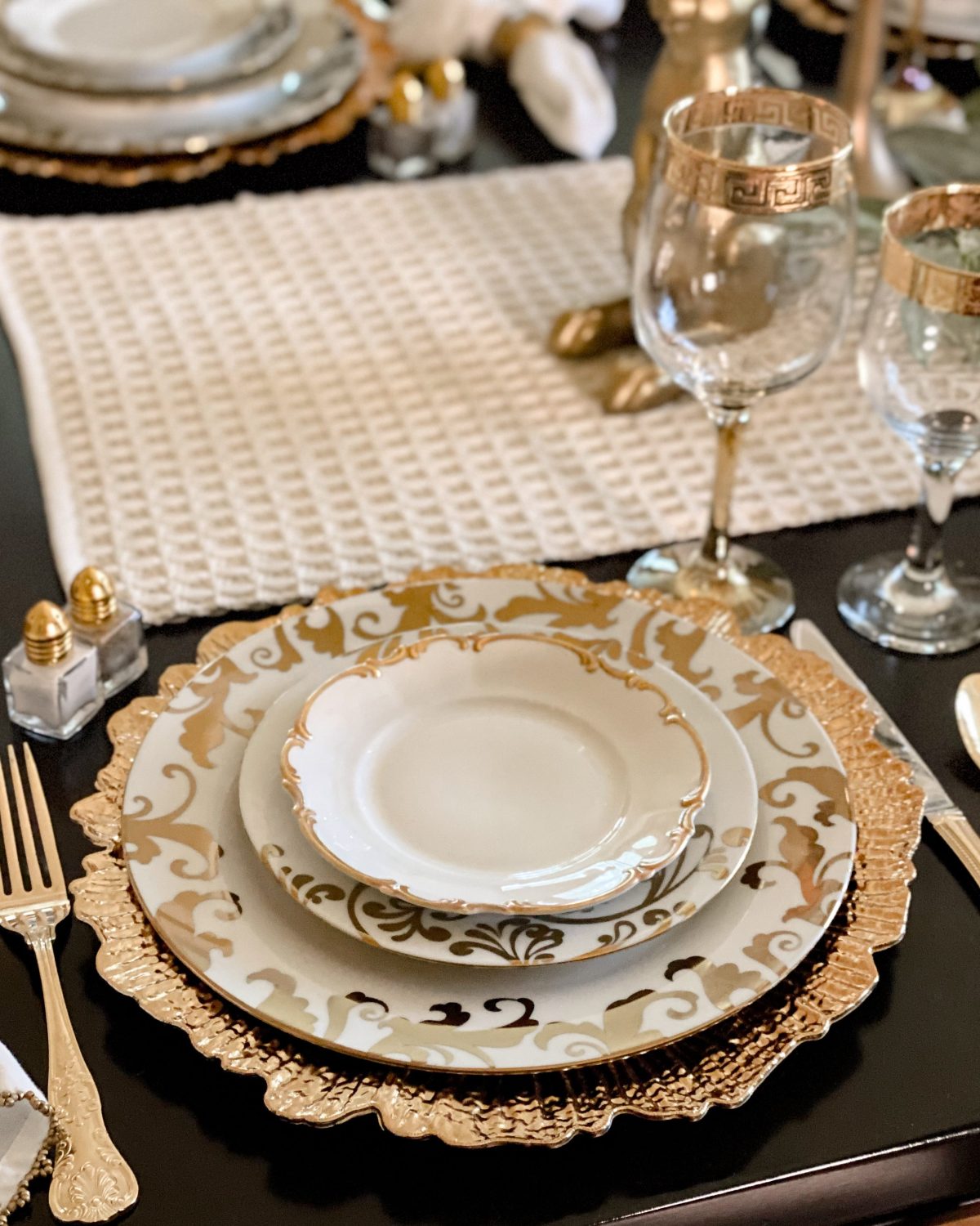 Gold and White Elegant Easter Table Decor - Home With Holly J
