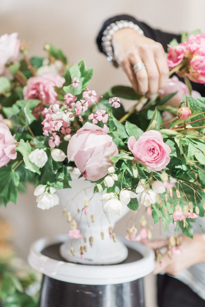 Creating a floral arrangement 