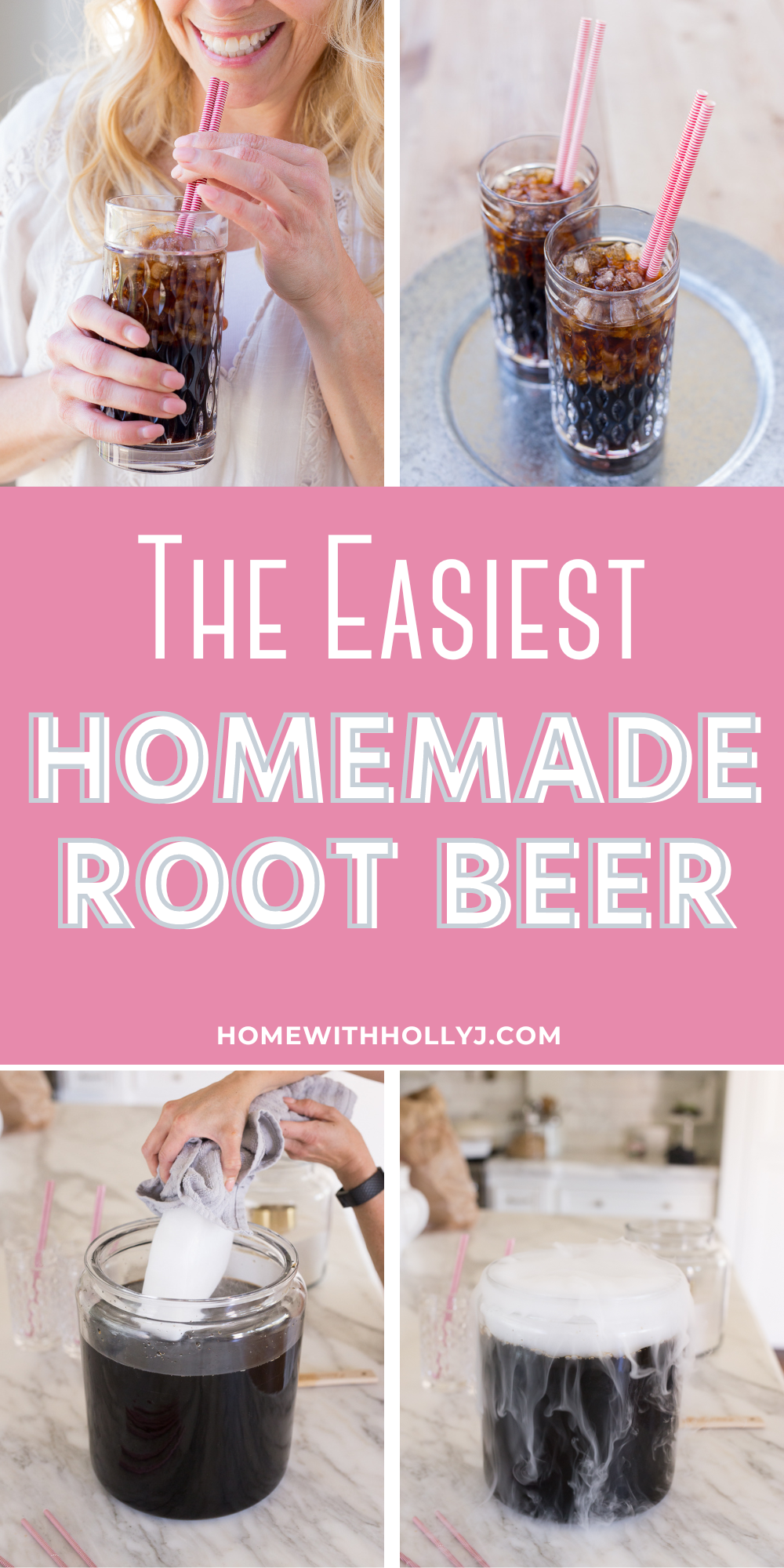 Make your own refreshing homemade root beer with this easy recipe! Just 4 ingredients and a hot summer's day is all you need.