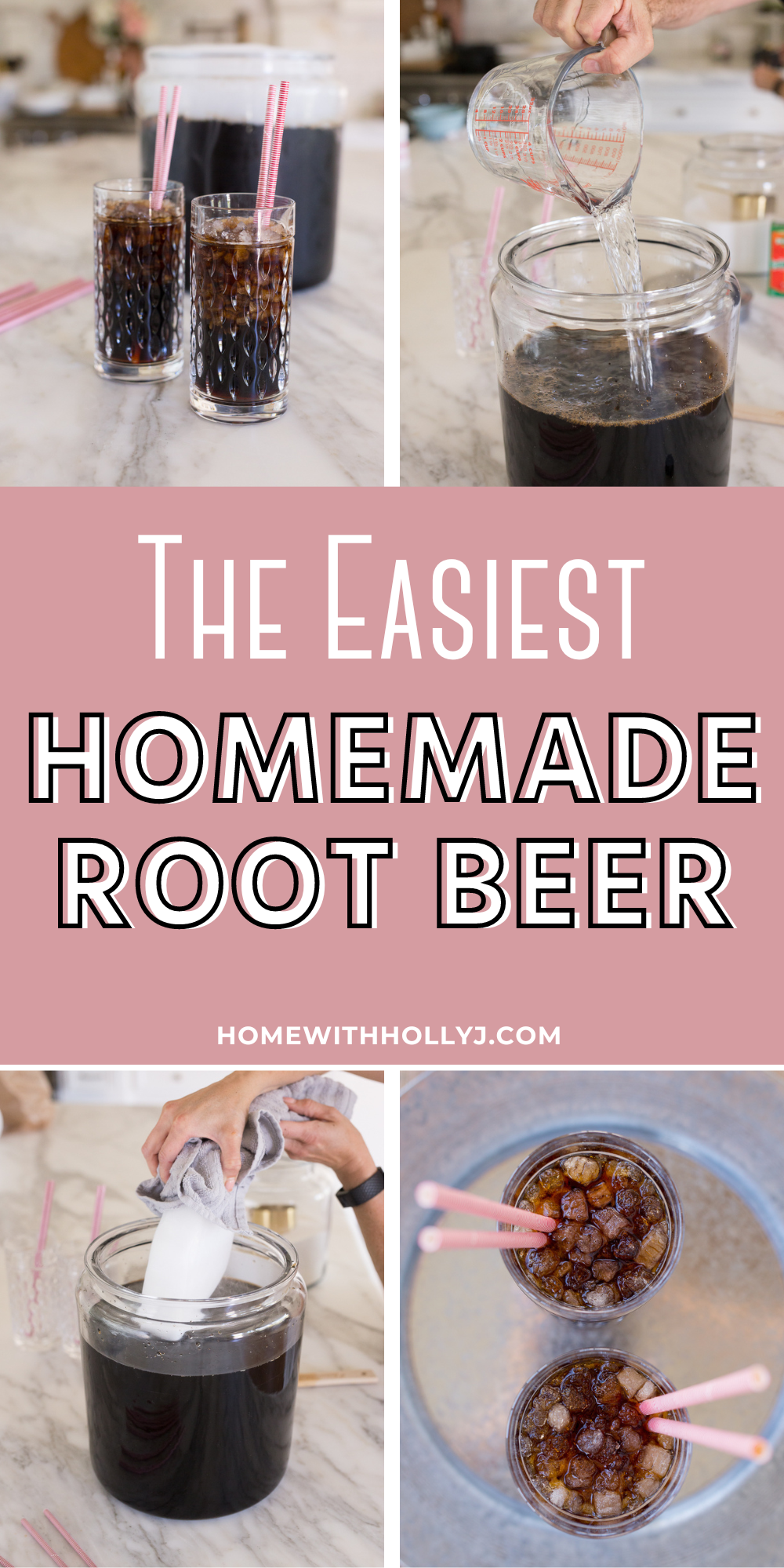 Make your own refreshing homemade root beer with this easy recipe! Just 4 ingredients and a hot summer's day is all you need.