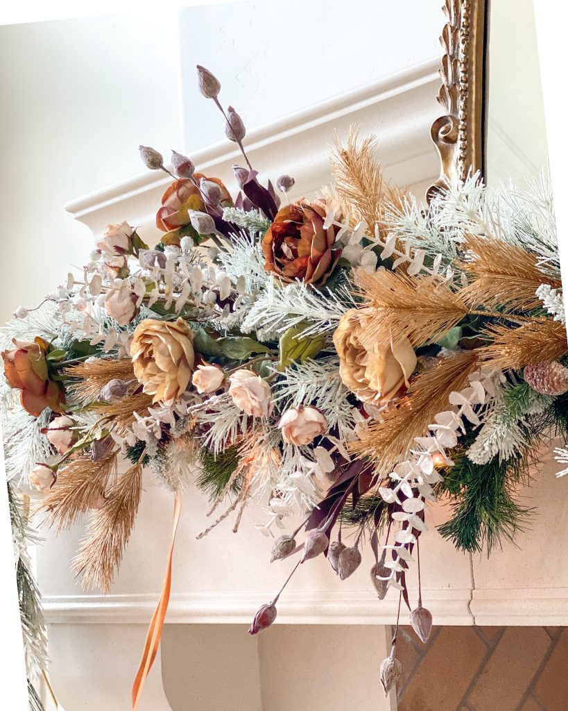 living room christmas mantle