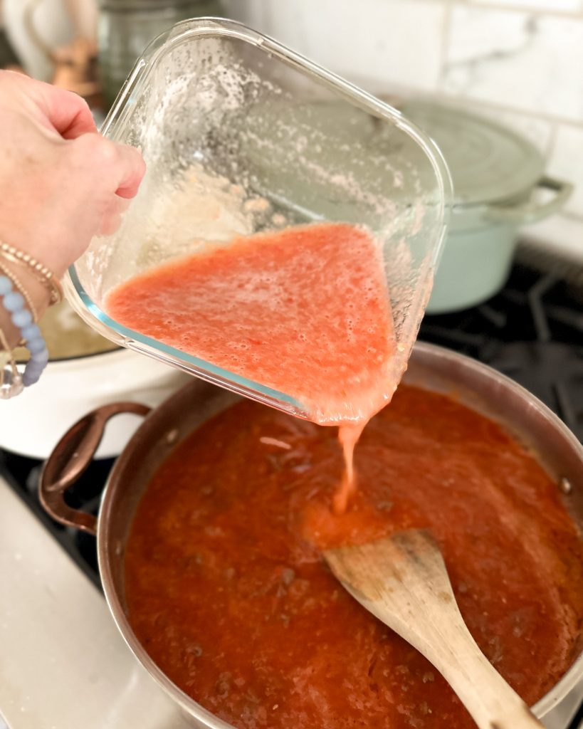 fresh pureed tomatoes