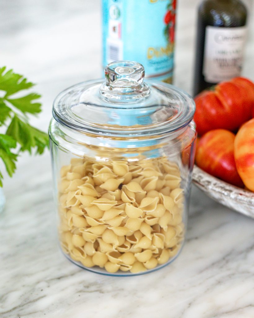 dried noodles in a jar