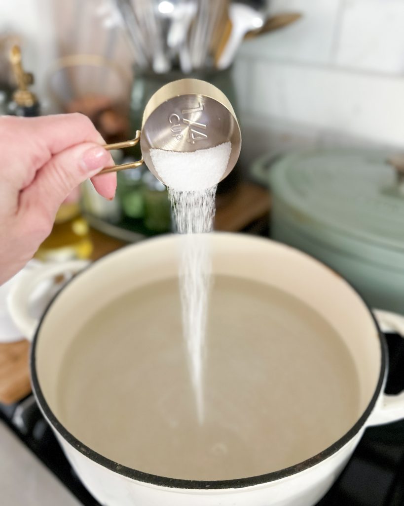 adding salt to pasta water