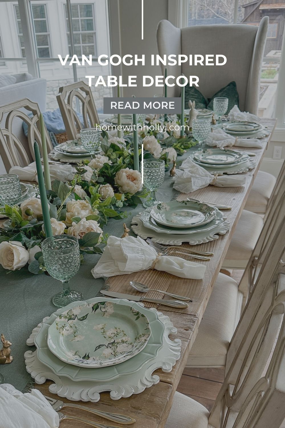 Van Gogh White Roses Tablescape: Art-Inspired Table Decor