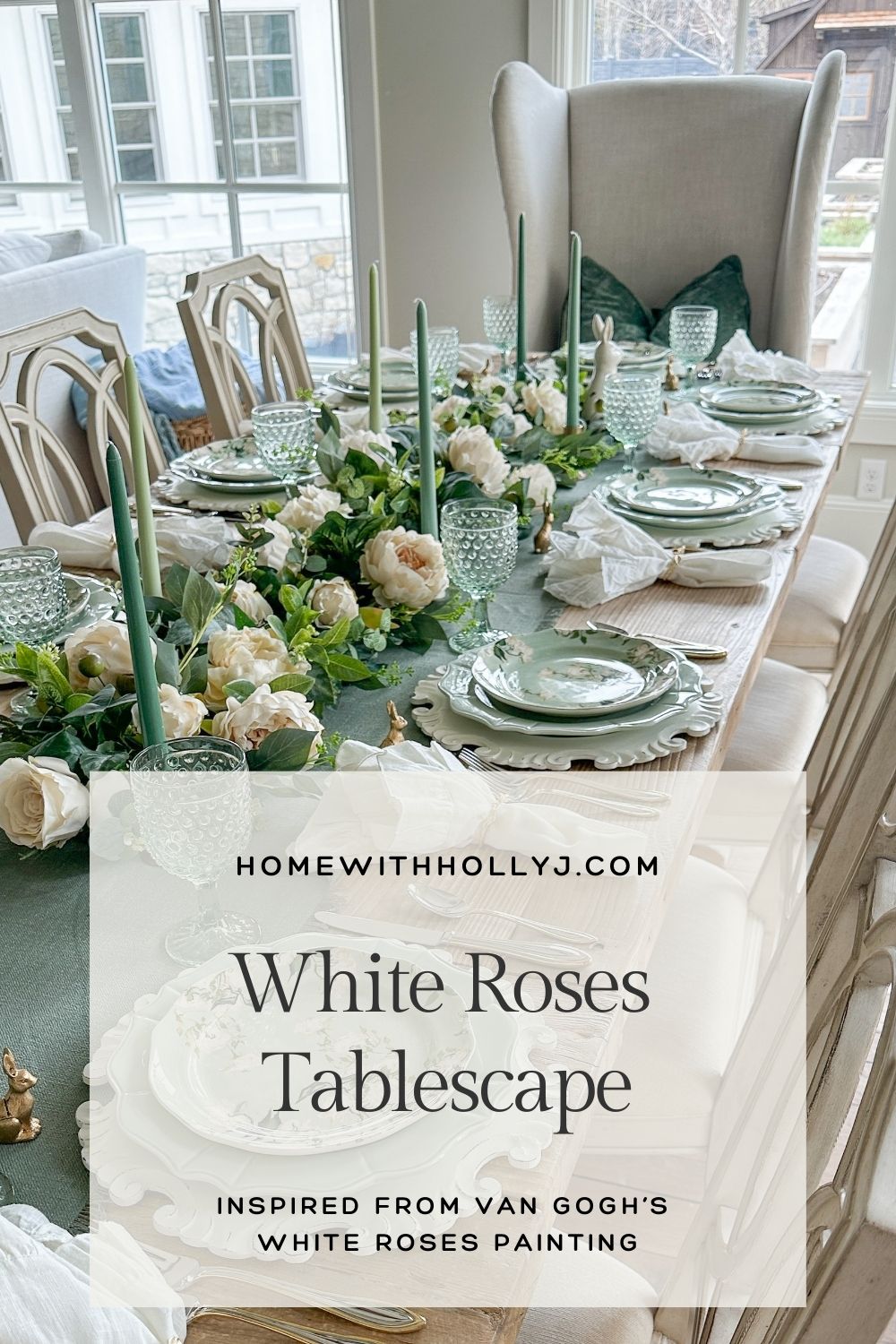 Van Gogh White Roses Tablescape: Art-Inspired Table Decor