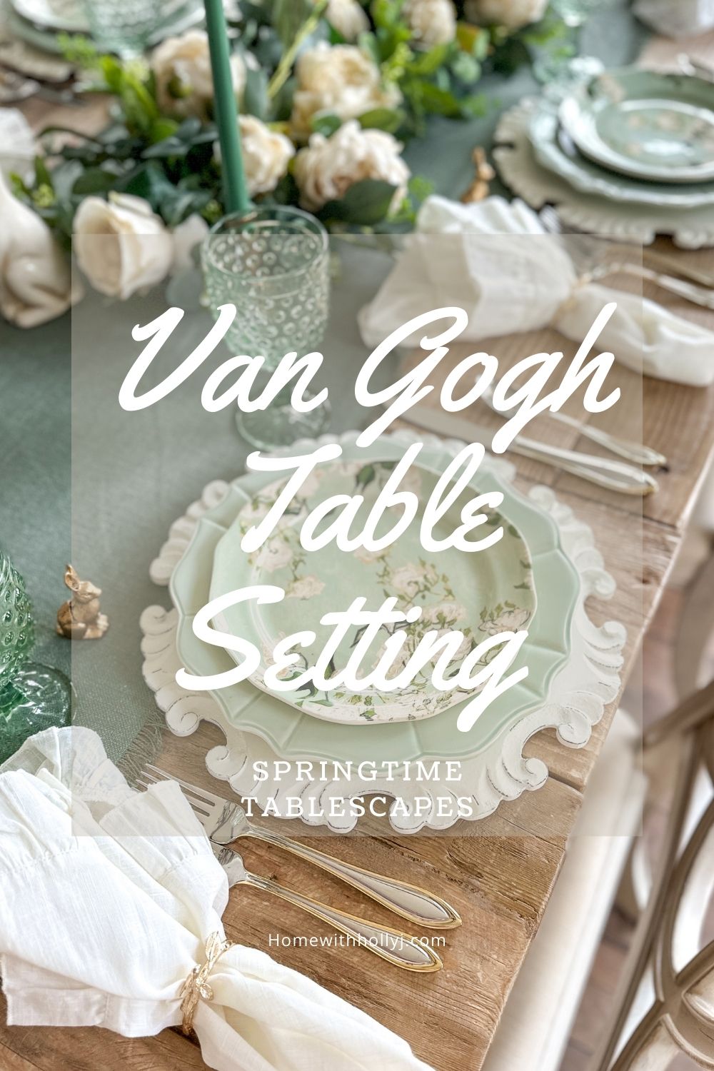 Van Gogh White Roses Tablescape: Art-Inspired Table Decor