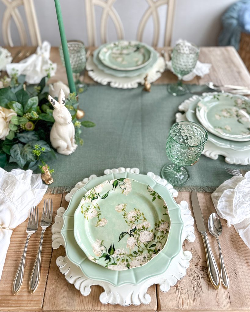 spring floral table setting
