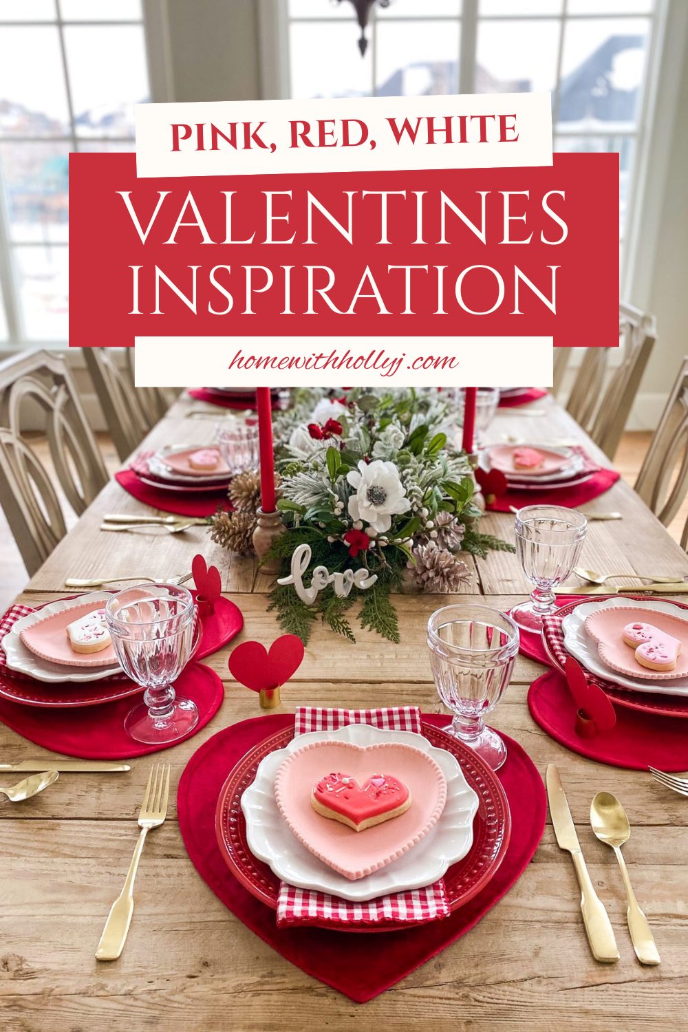 Sharing red, white, and pink Valentines Day tablescape ideas to make the month of love extra special. Get inspired here.