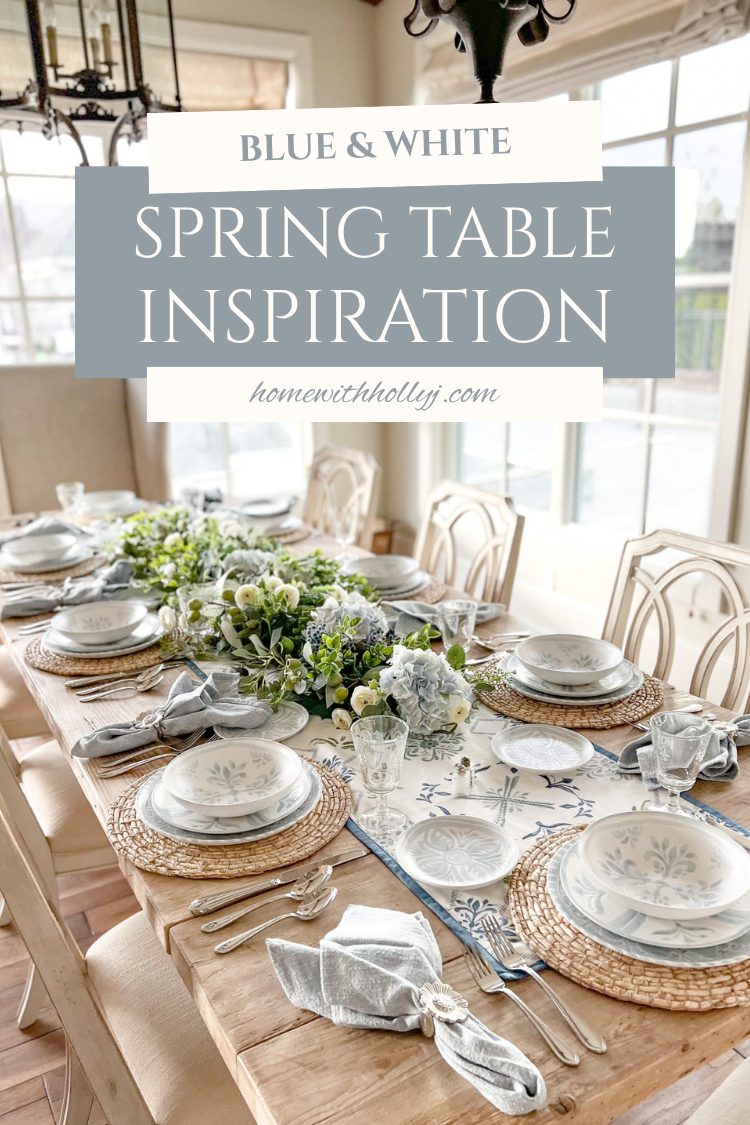 Design a fresh, bright, and inviting spring tablescape with chambray blue and white decor. Get inspired to create your own now.