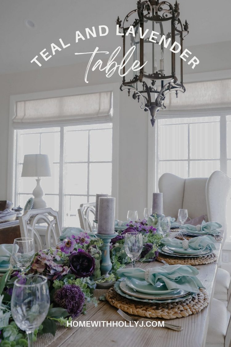 A pastel mix of teal and lavender that will bring you right into Easter and Spring. Sharing a spring tablescape you don't want to miss.